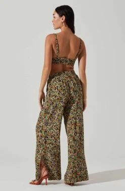 Femi Abstract Print Wide Leg Pants -Dresses Sales Store ACP7252 BLACKGREENMULTI 5