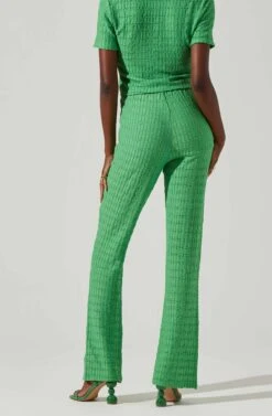 Zoey Seamed Split Hem Pants -Dresses Sales Store ACP7253 GREEN 3