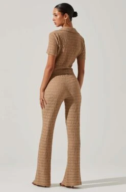 Zoey Seamed Split Hem Pants -Dresses Sales Store ACP7253 TAUPE 4