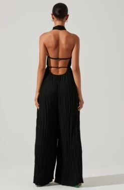 Damia Halter Wide Leg Jumpsuit -Dresses Sales Store ACP7256 BLACK 6