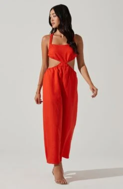 Marise Cutout Wide Leg Jumpsuit -Dresses Sales Store ACP7257 CHILI 1