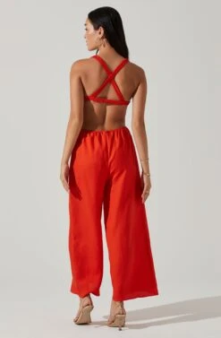 Marise Cutout Wide Leg Jumpsuit -Dresses Sales Store ACP7257 CHILI 4