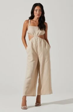 Marise Cutout Wide Leg Jumpsuit -Dresses Sales Store ACP7257 NATURAL 1