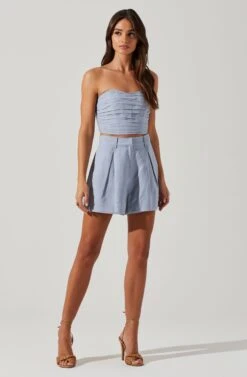 Jacinta High Waist Shorts -Dresses Sales Store ACP7268 SLATEBLUE 2