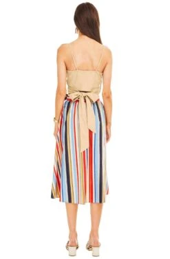 Shayla Midi Skirt -Dresses Sales Store ACS8079 RED BLUE STRIPE 03