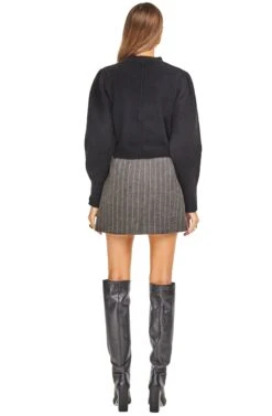 Wilshire Skirt -Dresses Sales Store ACS8095 CHARCOAL BROWN STRIPE 03