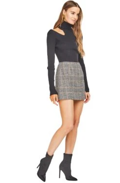 Raye Mini Skirt 6 Raye Mini Skirt -Dresses Sales Store ACS9001 BLACK MUSTARD PLAID 02