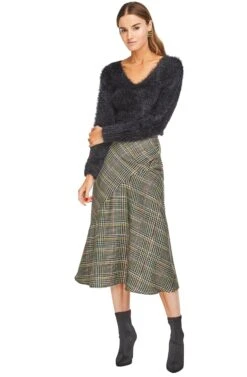 Marsha Skirt -Dresses Sales Store ACS9005 SAGE MULTI PLAID 01