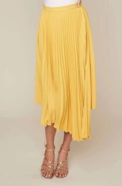 Elliot Pleated Midi Skirt -Dresses Sales Store ACS9013 MUSTARD 2 2 AA