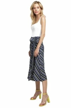 Teagan Striped Midi Skirt -Dresses Sales Store ACS9015 PURPLE YELLOW STRIPE 02