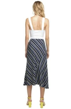 Teagan Striped Midi Skirt -Dresses Sales Store ACS9015 PURPLE YELLOW STRIPE 03