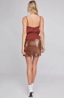 Tai Sequin Skirt -Dresses Sales Store ACS9037 RUST GOLD SEQUINS 3A