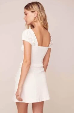 Daybreak Button Down Mini Skirt -Dresses Sales Store ACS9044 WHITE 5