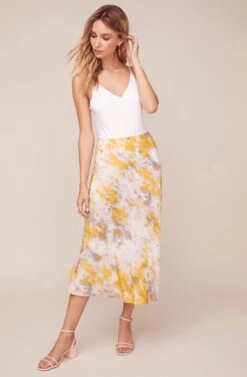 Nava Tie Dye Midi Skirt -Dresses Sales Store ACS9045C LEMON PINK TIE DYE 6