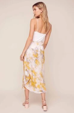 Nava Tie Dye Midi Skirt -Dresses Sales Store ACS9045C LEMON PINK TIE DYE 9