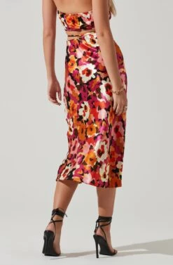 Nava Floral Midi Skirt -Dresses Sales Store ACS9045S REDFLORAL 4
