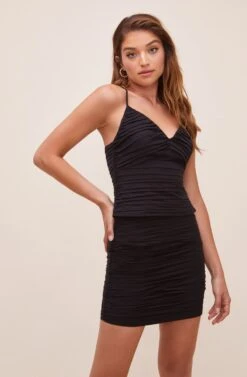 Reanna Pleated Mini Skirt -Dresses Sales Store ACS9060 BLACK 2