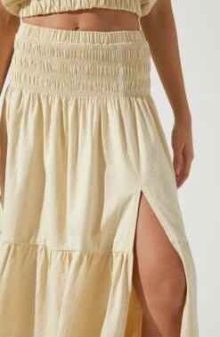 Perfect Oasis Tiered Midi Skirt -Dresses Sales Store ACS9062 VANILLA 2