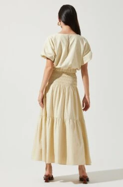 Perfect Oasis Tiered Midi Skirt -Dresses Sales Store ACS9062 VANILLA 4