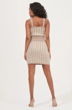 Briarwood Checkered Knit Mini Skirt -Dresses Sales Store ACS9067 TAUPE WHITECHECK 3