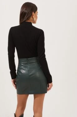 Meika Faux Leather Mini Skirt -Dresses Sales Store ACS9072 GREEN 6