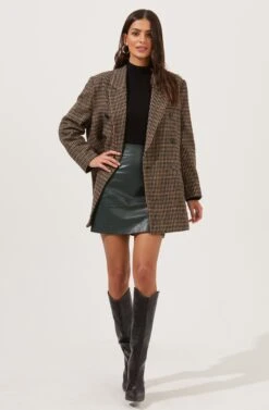 Meika Faux Leather Mini Skirt -Dresses Sales Store ACS9072 GREEN 7