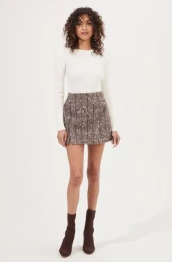 Christa Plaid Mini Skirt -Dresses Sales Store ACS9073C BROWNMULTI 1