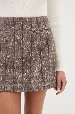 Christa Plaid Mini Skirt -Dresses Sales Store ACS9073C BROWNMULTI 4