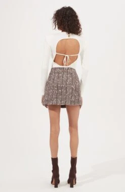 Christa Plaid Mini Skirt -Dresses Sales Store ACS9073C BROWNMULTI 5