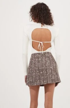 Christa Plaid Mini Skirt -Dresses Sales Store ACS9073C BROWNMULTI 6