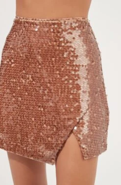 Romina Sequin Mini Skirt -Dresses Sales Store ACS9075 NUDE 4