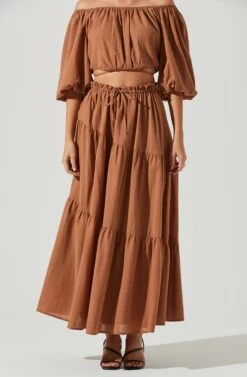 Balboa Tiered Maxi Skirt -Dresses Sales Store ACS9080 BROWN 2 2ce4aba2 e9ec 4473 a883 e41b230c1541