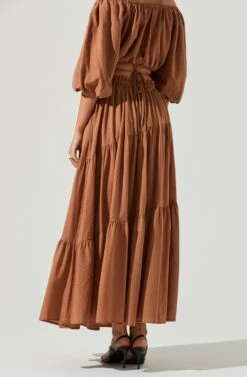 Balboa Tiered Midi Skirt -Dresses Sales Store ACS9080 BROWN 4