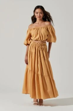 Balboa Tiered Maxi Skirt -Dresses Sales Store ACS9080 GOLDEN 2 edd78fcb 0fc2 4d5d a1f3 0c90736c3ff5