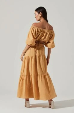 Balboa Tiered Maxi Skirt -Dresses Sales Store ACS9080 GOLDEN 4 f70e7876 c554 432f ac16 89e7cd86c74f