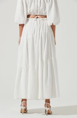 Balboa Tiered Maxi Skirt -Dresses Sales Store ACS9080 WHITE 4
