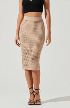 Halsey Crochet Midi Skirt -Dresses Sales Store ACS9084 NATURAL 4