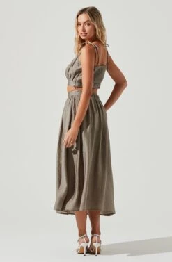 Terra Bella High Waist Midi Skirt -Dresses Sales Store ACS9085 MUSHROOM 3