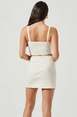 Monet Double Slit Mini Skirt -Dresses Sales Store ACS9093B CREAM 5 82eb7665 c32a 4a58 8c4b 55a861dac1e5