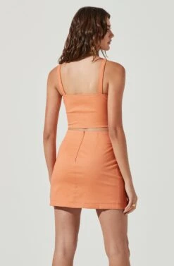 Monet Double Slit Mini Skirt -Dresses Sales Store ACS9093B PAPAYA 6 d4e6864e 0962 486f 8f54 60ed51a8481c