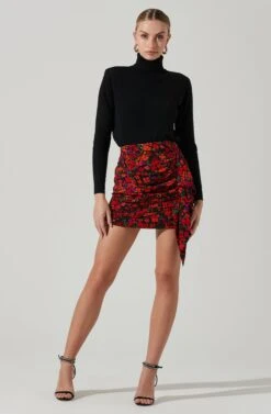 Waverly Floral Ruched Mini Skirt