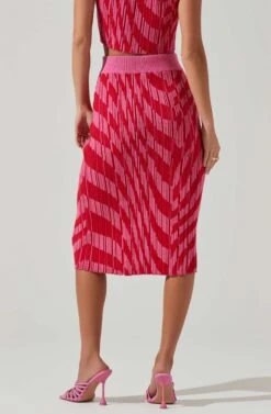 Alana Knit Pencil Midi Skirt -Dresses Sales Store ACS9113 PINKRED 4