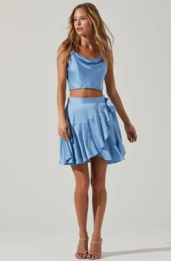 Ellery Ruffle Mini Skirt -Dresses Sales Store ACS9122 SKYBLUE 1