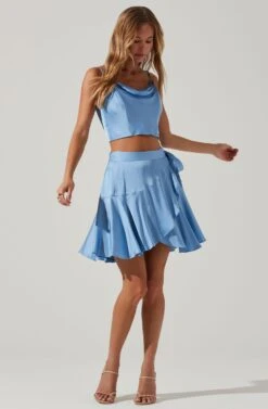 Ellery Ruffle Mini Skirt -Dresses Sales Store ACS9122 SKYBLUE 2