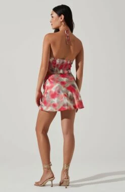 Triana Abstract Print Mini Skirt -Dresses Sales Store ACS9125 REDCORALABSTRACT 4