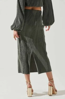 Cataleya Plisse Midi Skirt -Dresses Sales Store ACS9143 DARKSAGE 5