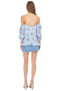 Jillian Floral Top -Dresses Sales Store ACT13372 BLUE PEACH FLORAL 03 84fc096a 0936 41ac 8d45 30f0387300bb