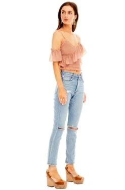 Lilian Off Shoulder Top 7 Lilian Off Shoulder Top -Dresses Sales Store ACT13525 MAUVE CREAM DOT 02