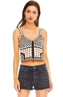 Marley Tank Top -Dresses Sales Store ACT13552 NATURAL BLACK 00