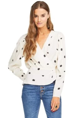 Mia Top -Dresses Sales Store ACT13863 CREAM BLACK DOT 00